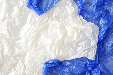 Fototapeta premium Plastic Bags Showing White And Blue Colors Over The Surface