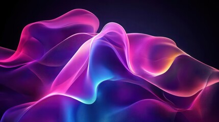 Neon 3D image of neon vector abstract background with purple blue pink color