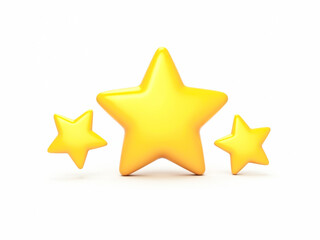 Obraz premium three shiny golden stars on white background