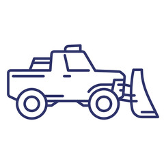 Fototapeta premium snowplow line icon with pickup truck