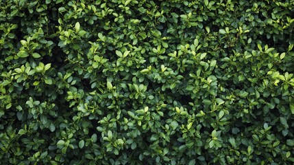Obraz premium Lush Green Foliage Dense Leaf Texture Natural Greenery Background Vibrant Emerald Green Leaves Organic Botanical Pattern Seamless Texture Garden Hedge