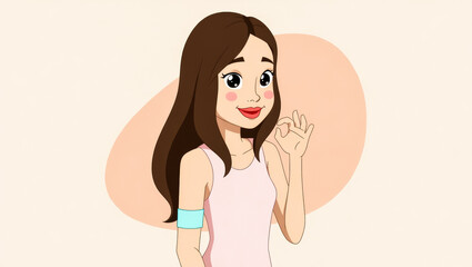 cheerful young woman giving okay hand gesture