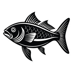 Fish silhouette vector white background-10