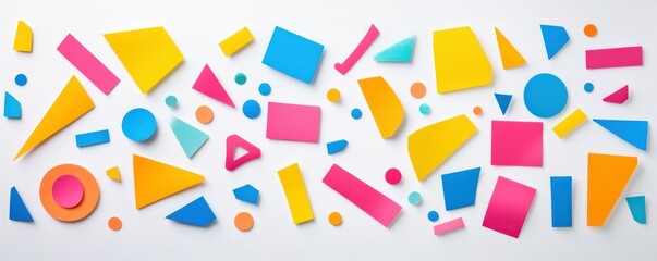 Colorful geometric shapes pattern with vibrant abstract design elements