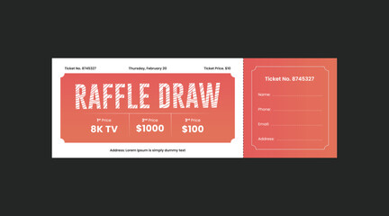 raffle ticket template, raffle draw ticket template, print ready, raffle ticket, raffle paper voucher, charity, fundraising event ticket template