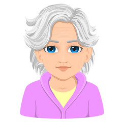gray-haired old woman portrait