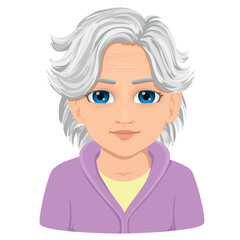 gray-haired old woman portrait