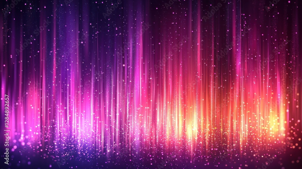 Poster vibrant colorful abstract background with light particles and waves