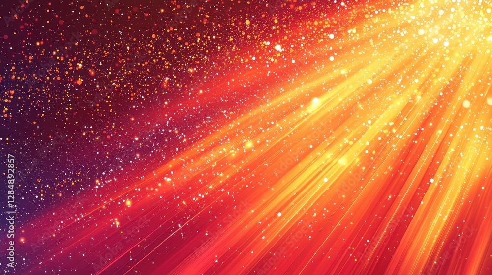 Poster vibrant abstract background with light rays and sparkling particles
