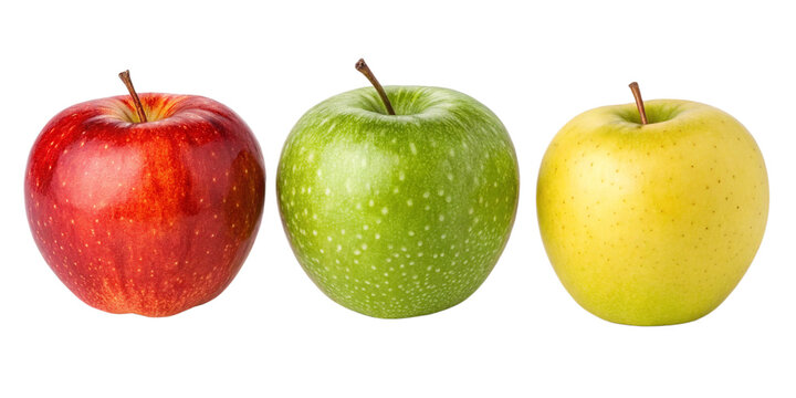 Different Types of Fresh Apples Isolated on Transparent Background &ndash; High-Quality PNG
Variety of Three Apples with Clipping Path &ndash; Perfect for Digital Use