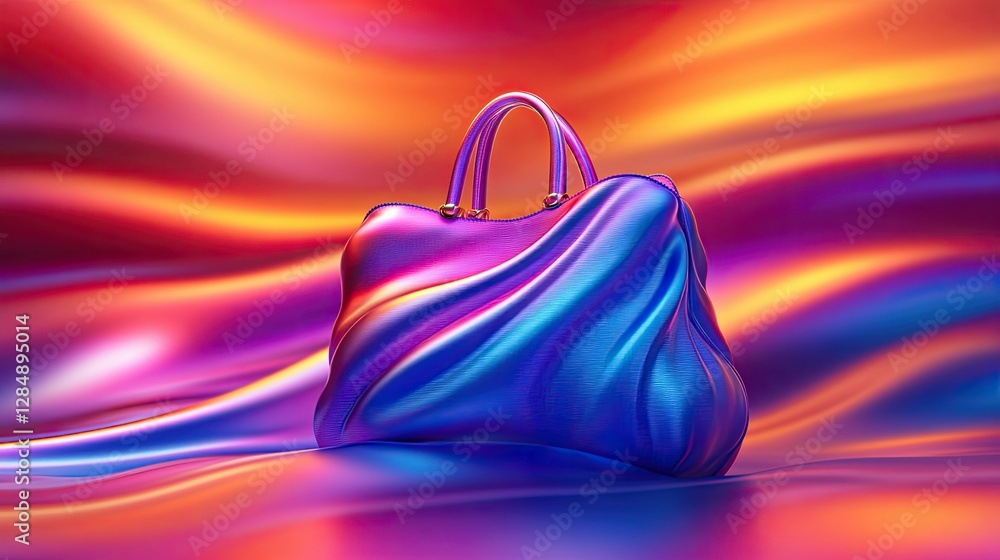 Poster an artistic rendering depicting a luxurious designer handbag in full view