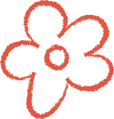 Hand Drawn Crayon Flower