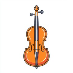 Fototapeta premium Pixel Art Orange Cello Illustration on White Background