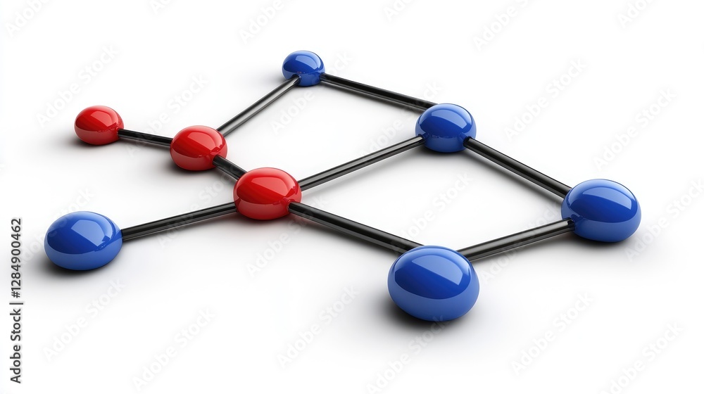 Poster abstract business workflow chart with connected elements highlighting the importance of teamwork