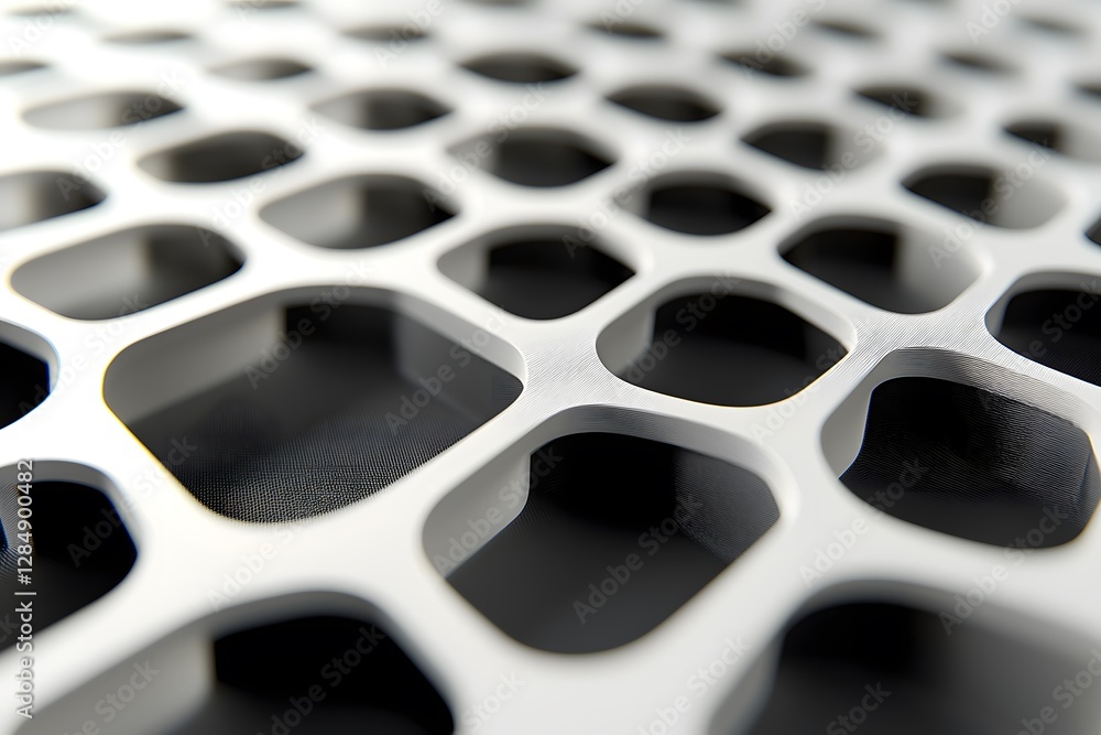 Poster abstract white geometric lattice structure modern architectural design 3d render
