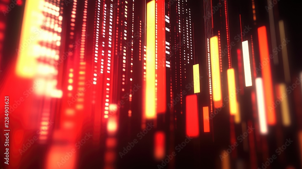 Poster abstract visual of real-time data analysis with network connections and predictive financial insight