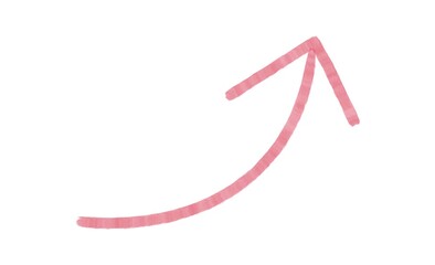 水彩画の手描き上向き矢印アイコンイラスト