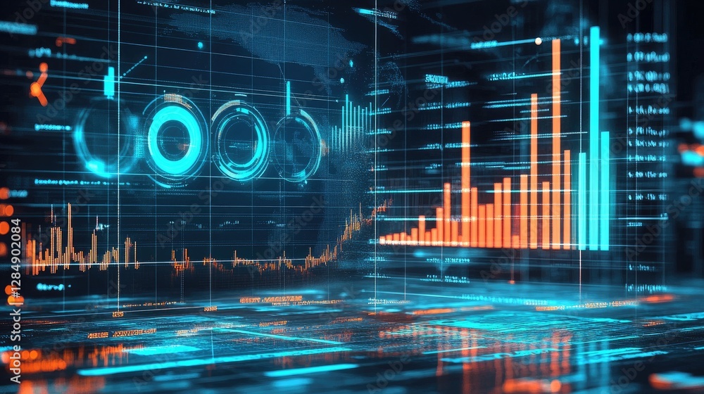 Poster ai-powered business planning interface displaying future business growth trends and key opportunitie