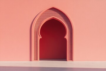 Fototapeta premium An ornate arched doorway with a textured patterned design