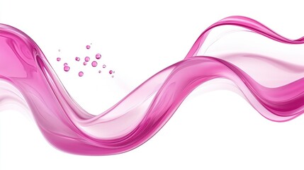 Abstract bright pink waves creating a dynamic, energetic composition with smooth curves