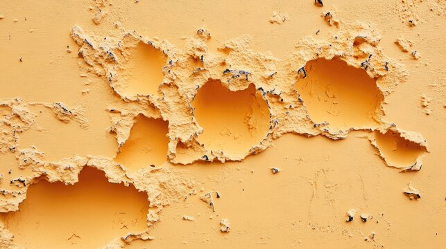A fiery orange sandstone wall with small erosion holes, showing the passage of time in rock formations