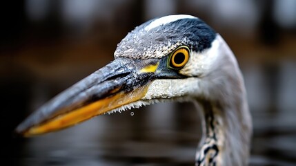 Heron portrait, wetland, close-up, wildlife