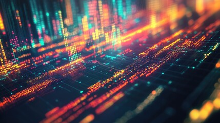 Obraz premium Data-driven business planning board with AI-driven financial modeling, market trend insights, and investment projections