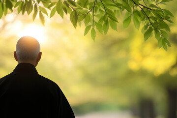 A man is standing in a park with a tree behind him