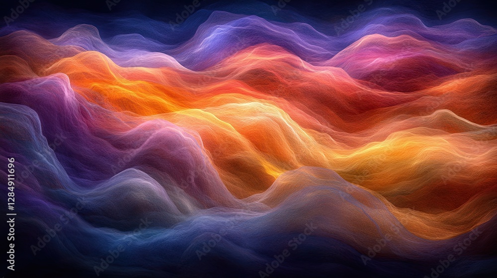 Aufkleber beautiful colorful abstract layered landscape with soft wavy patterns and colors