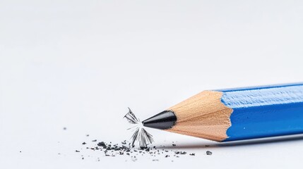 Sharpened pencil, graphite shavings, white background, close-up, stationery