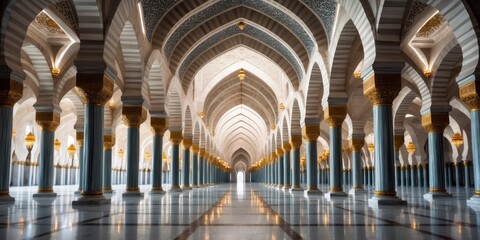 A mesmerizing close-up of Islamic architecture inside the Grand Mosque