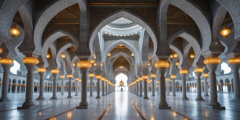 A mesmerizing close-up of Islamic architecture inside the Grand Mosque