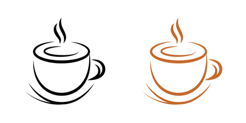 Modern Coffee Cup Design for Social Media,Stylish Hot Beverage Illustration ,Cafe Branding Coffee Shop Marketing Banner, Minimalist Espresso Cup Vector and Warm Drink Template