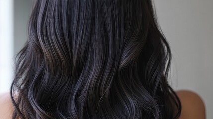 Naklejka premium Beautiful Long Wavy Hair Flowing in Natural Light from Behind