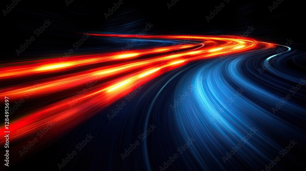 Poster futuristic abstract road showing movement and speed with color