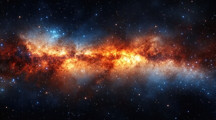 Obraz premium Cosmic Nebula, fiery gases, stellar background, space exploration