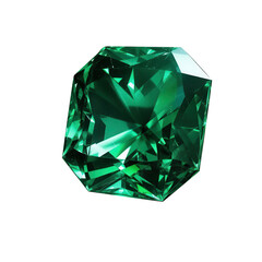 Fototapeta premium Emerald gemstone on transparent background