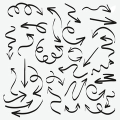 Hand drawn product arrow vector illustration for social media, banners, marketing, presentations, and infographic designs. Sketch style directional arrows for business strategy. 