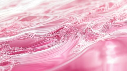 Bright pink abstract liquid splashes frozen in motion, creating a dynamic and energetic effect