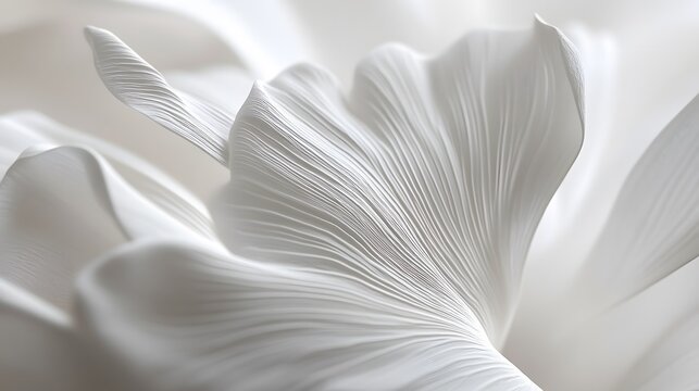 Elegant White Petals or Fabric Waves Backdrop / 白い花びらまたは布の優雅な波の背景