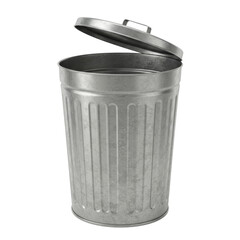 metal trash can, cutout or PNG, waste, garbage, container, trash, metal bin, waste disposal, recycling