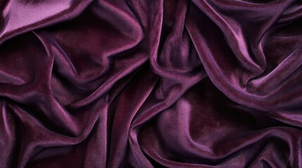 Obraz premium Crumpled dark purple fabric with velvety texture, creating a luxurious atmosphere