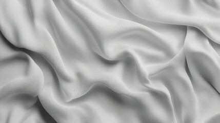 Obraz premium Crumpled light gray fabric with subtle texture and gentle fabric waves