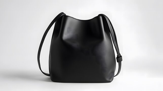 Elegant Minimalist Black Tote with Thin Straps / 繊細なストラップのミニマルな黒トート