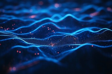 Abstract blue data waves