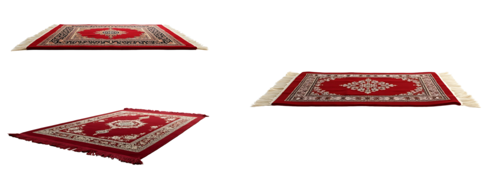 Red Prayer Rug for Ramadan Prayers