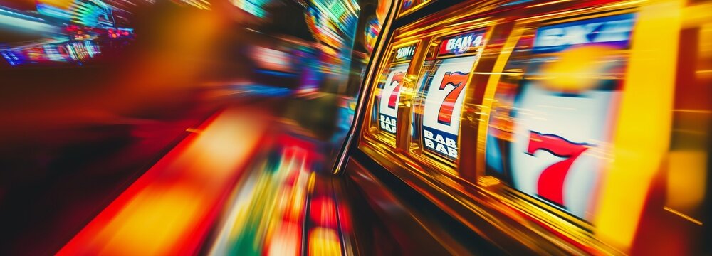 Casino slot machines jackpot winner, big win 777 casino slots illustration on yellow background concept. Generative AI