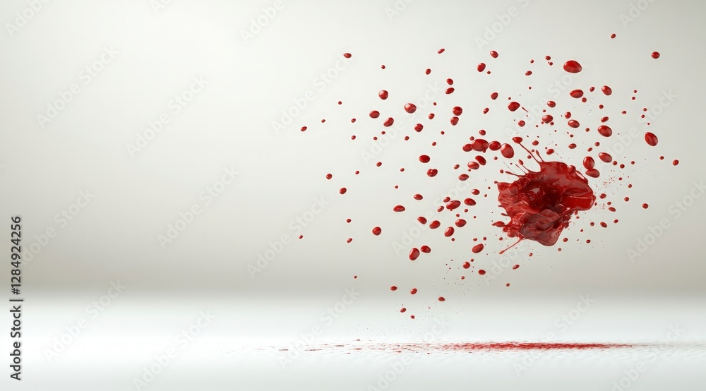 Poster red liquid splash explosion 3d render high res abstract background
