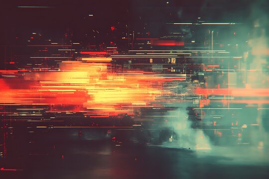 Abstract digital glitch art; data stream - Powered by Adobe