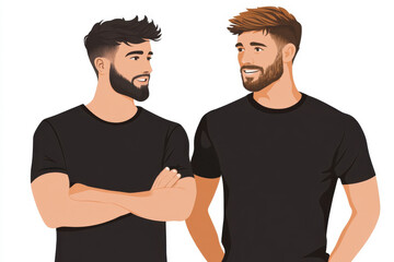 Two men with beards are standing next to each other